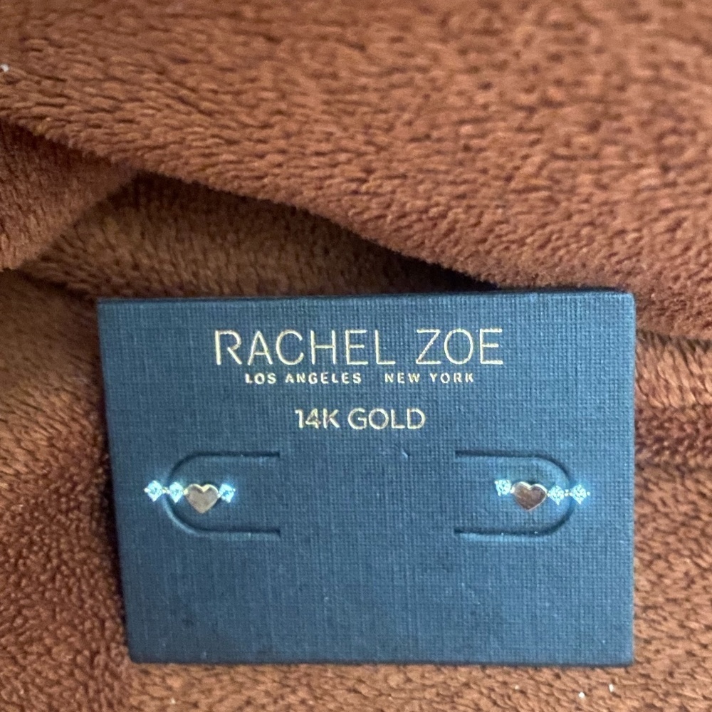 NWT RACHEL ZOE CUPID HEART 14K SOLID.